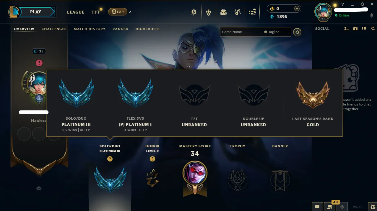 🌊 EUNE ∙ Platinum 3 ♦️ 61% WR 🚀 61 Champions ⚡ High MMR & LP Gain ✔️ Full Access 🚚 Instant Delivery
